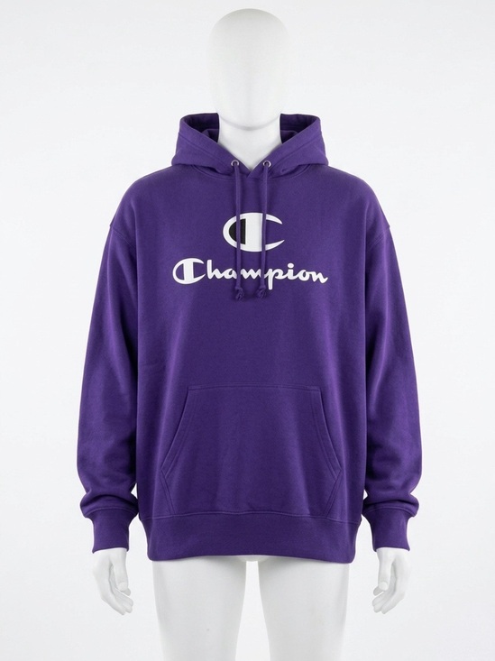 Champion Sweaters - Champion Big C Logo Purple Pullover Hoodie Sweatshirt with White Logo Size Large